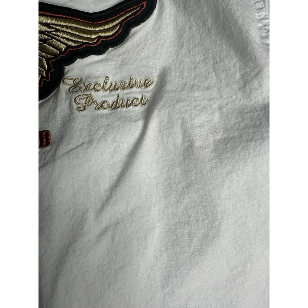 Vintage Harley Davidson Women's White Long-Sleeve Button Down Size L See Picture - Picture 9 of 13